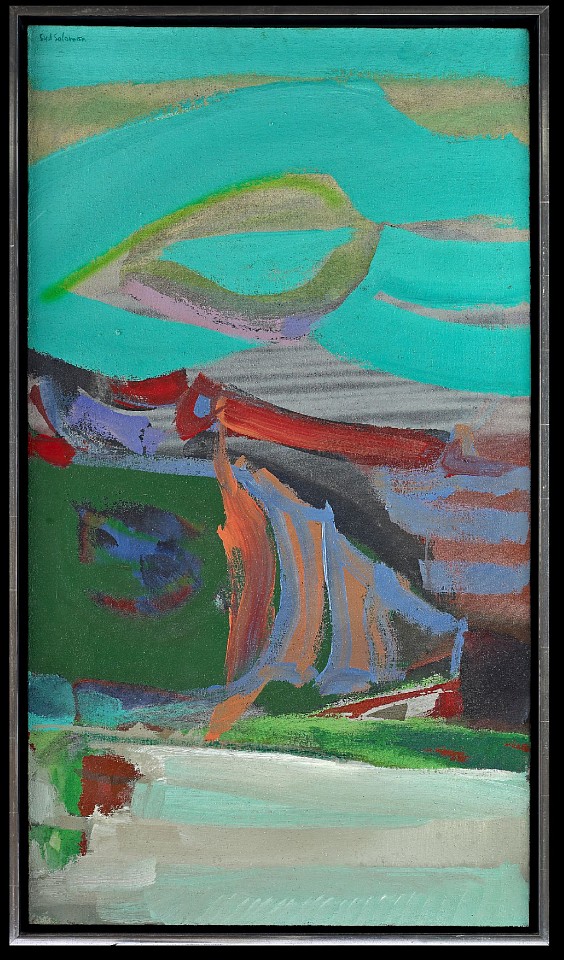 Syd Solomon, Coastal Polyscape | SOLD, 1968
Acrylic and aerosol enamel on linen, 45 x 25 in. (114.3 x 63.5 cm)
© Estate of Syd Solomon
SOL-00032