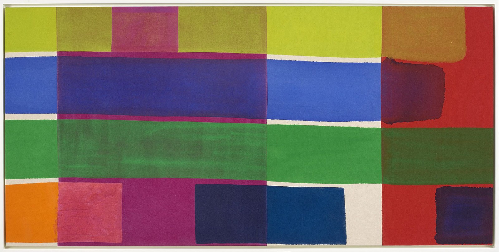 Yvonne Thomas, Complexed Squares, 1964
Acrylic on canvas, 44 5/8 x 91 3/8 in. (113.3 x 232.1 cm)
THO-00162