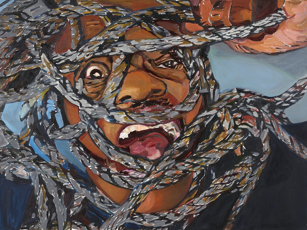 Beverly McIver, Untitled Ropes and Locks, 2023
Oil on canvas, 36 x 48 in. (91.4 x 121.9 cm)
MCI-00024