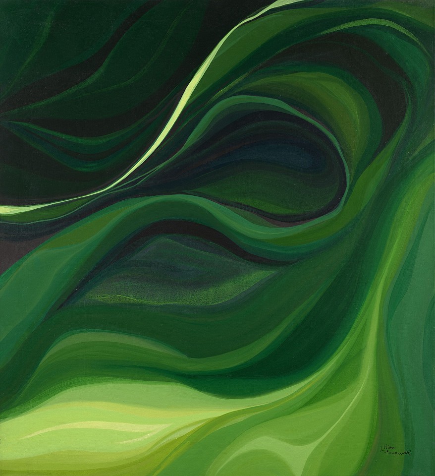 Lilian Thomas Burwell, Greening | SOLD, 1983
Acrylic on canvas, 48 3/8 x 44 1/2 in. (122.9 x 113 cm)
BUR-00007