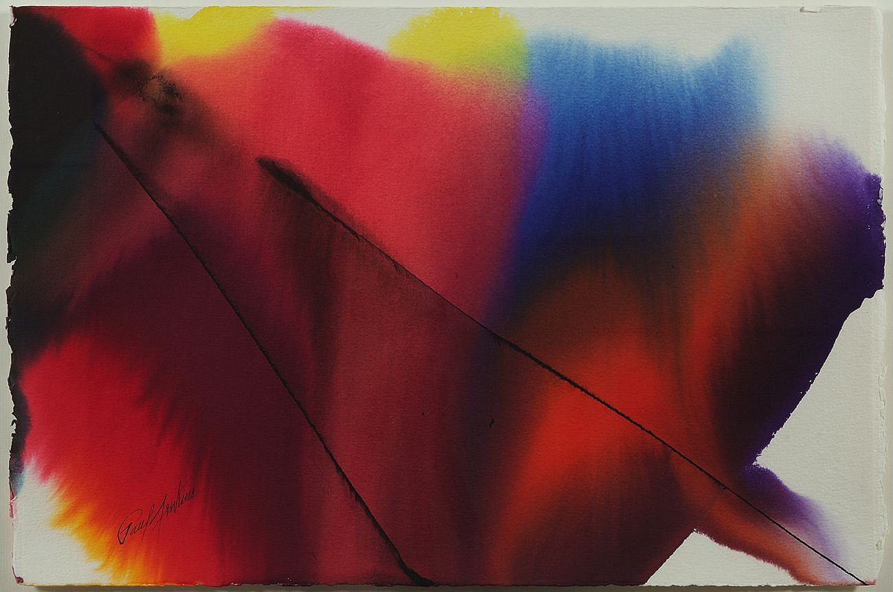 Paul Jenkins, Phenomena Lasting Sun for a Moment, 1987
Watercolor on paper, 14 3/4 x 22 1/2 in. (37.5 x 57.1 cm)
JEN-00004