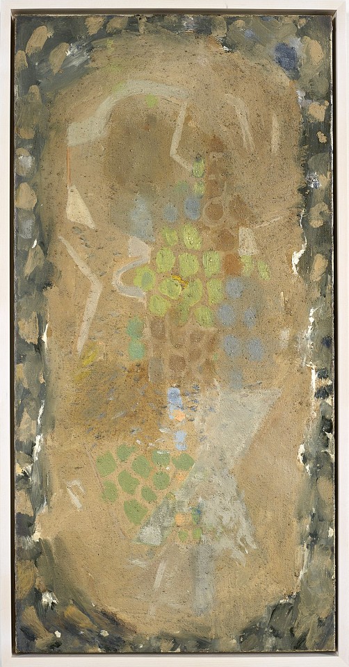 Perle Fine, Dialogue in Silver and Grey, c. 1950
Oil and sand on linen, 40 x 20 in. (101.6 x 50.8 cm)
FIN-00076