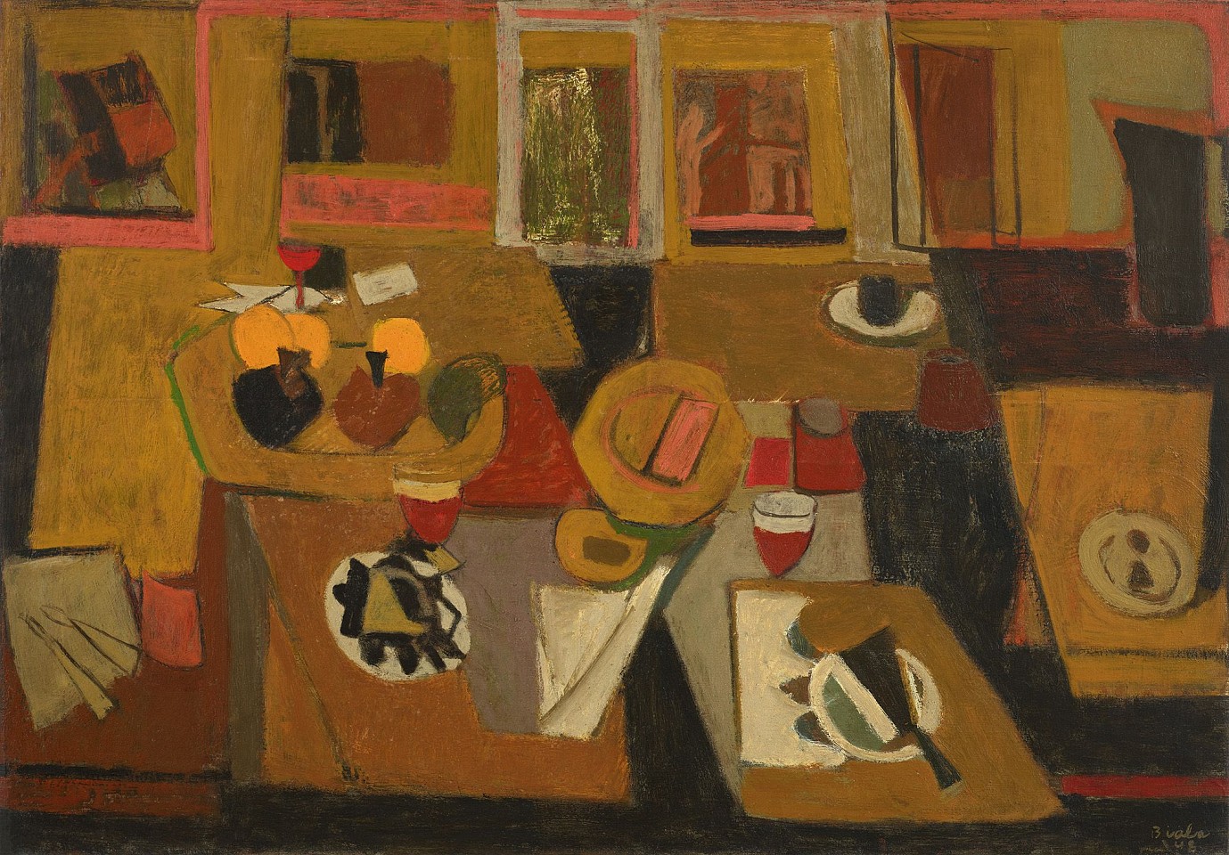 Janice Biala, Nature Morte à la Table, 1948
Oil on canvas, 31 1/4 x 45 in. (79.4 x 114.3 cm)
BIAL-00043