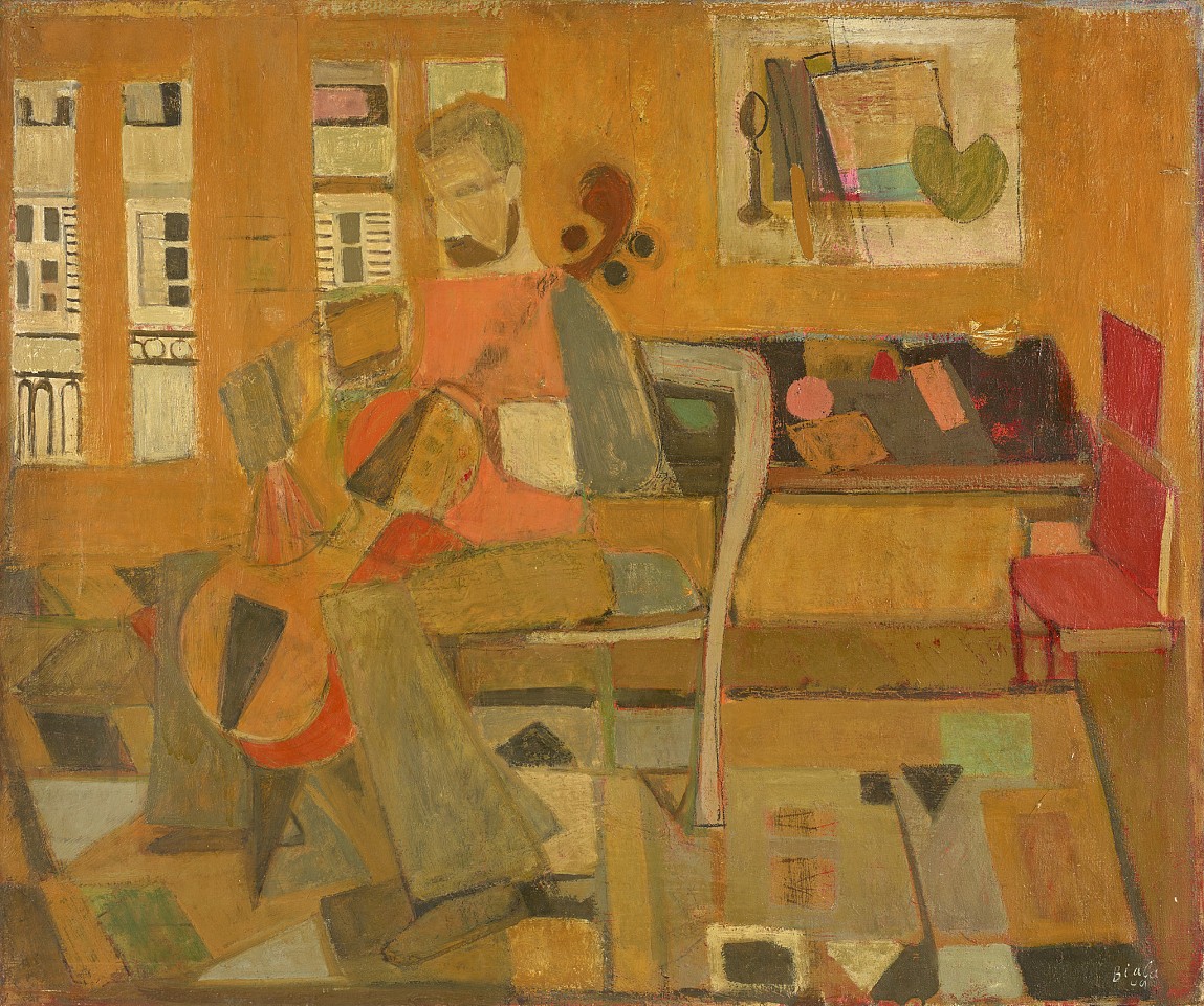 Janice Biala, Le Violoncelliste, 1949
Oil on canvas, 36 1/4 x 43 1/4 in. (92.1 x 109.9 cm)
BIAL-00051