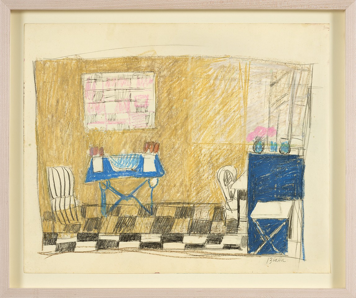 Janice Biala, Interior with Blue Table, c. 1975
Oil pastel with pencil on paper, 15 1/2 x 19 in. (39.4 x 48.3 cm)
BIAL-00060