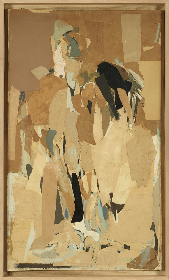 Janice Biala, Casoar (Cassowary), 1957
Collage, torn paper with paint on canvas, 56 1/2 x 33 in. (143.5 x 83.8 cm)
BIAL-00046