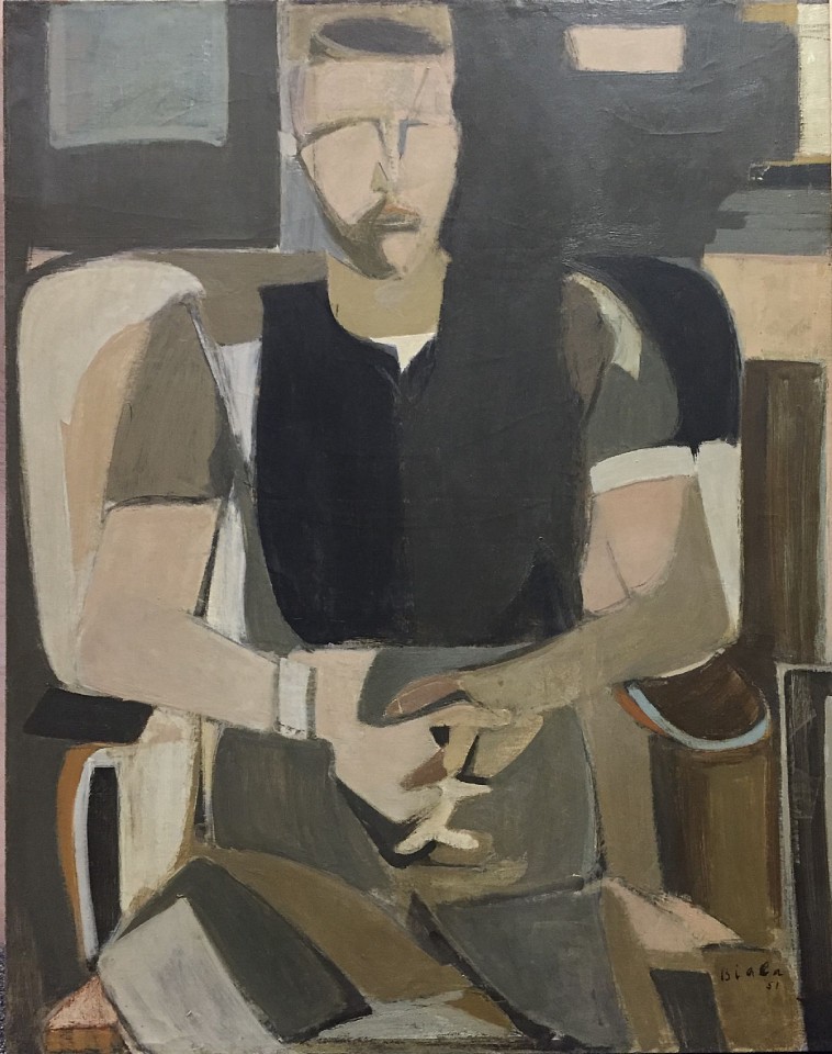Janice Biala, Homme Assis (Portrait of Alain), 1951
Oin on canvas, 36 x 28 1/2 in. (91.4 x 72.4 cm)
BIAL-00071