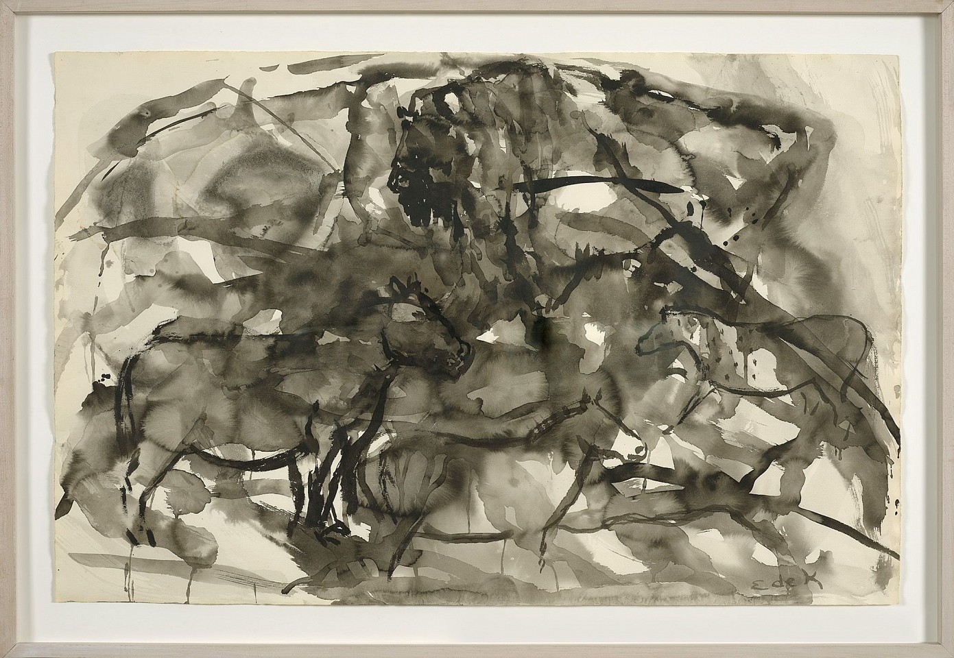 Elaine de Kooning, Pasture, Wan Fou Shan, 1988
Sumi ink on paper, 26 x 40 in. (66 x 101.6 cm)
EDEK-00028